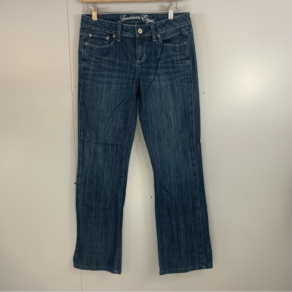 New! AE American Eagle True Boot Jeans 4 Regular Dark Low Rise